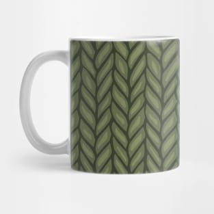 Green Knit Pattern Drawing Mug